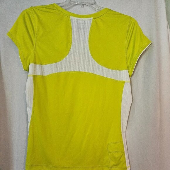 Tek Gear Women’s Large Neon Yellow Sporty V-Neck Short Sleeve  Top Shirt NWT - Picture 3 of 6